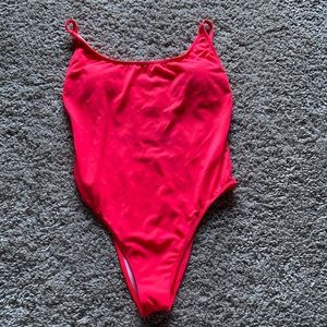 Low back one piece bathing suit